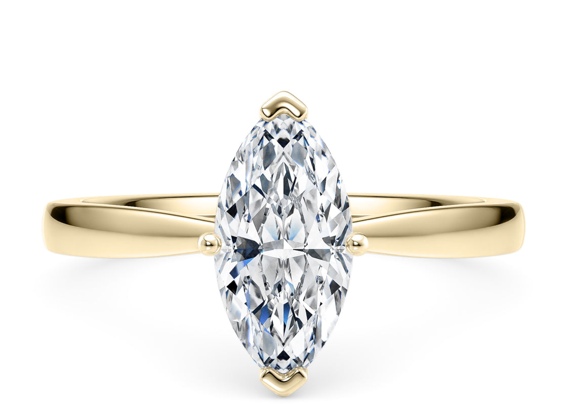 Delicacy Solitaire Yellow Gold 18k Marquise Engagement Ring