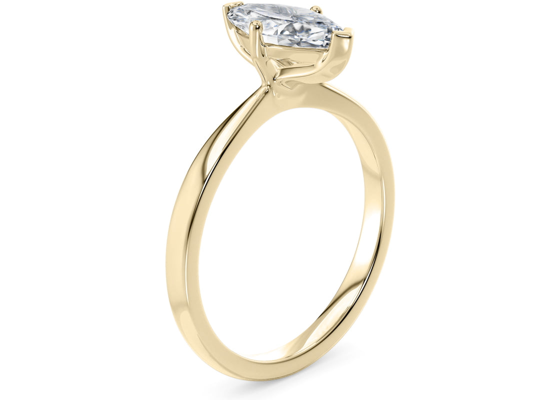 Delicacy Solitaire Yellow Gold 18k Marquise Engagement Ring