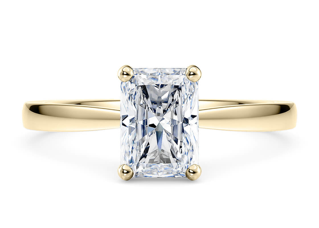 Delicacy Solitaire Yellow Gold 18k Radiant Engagement Ring
