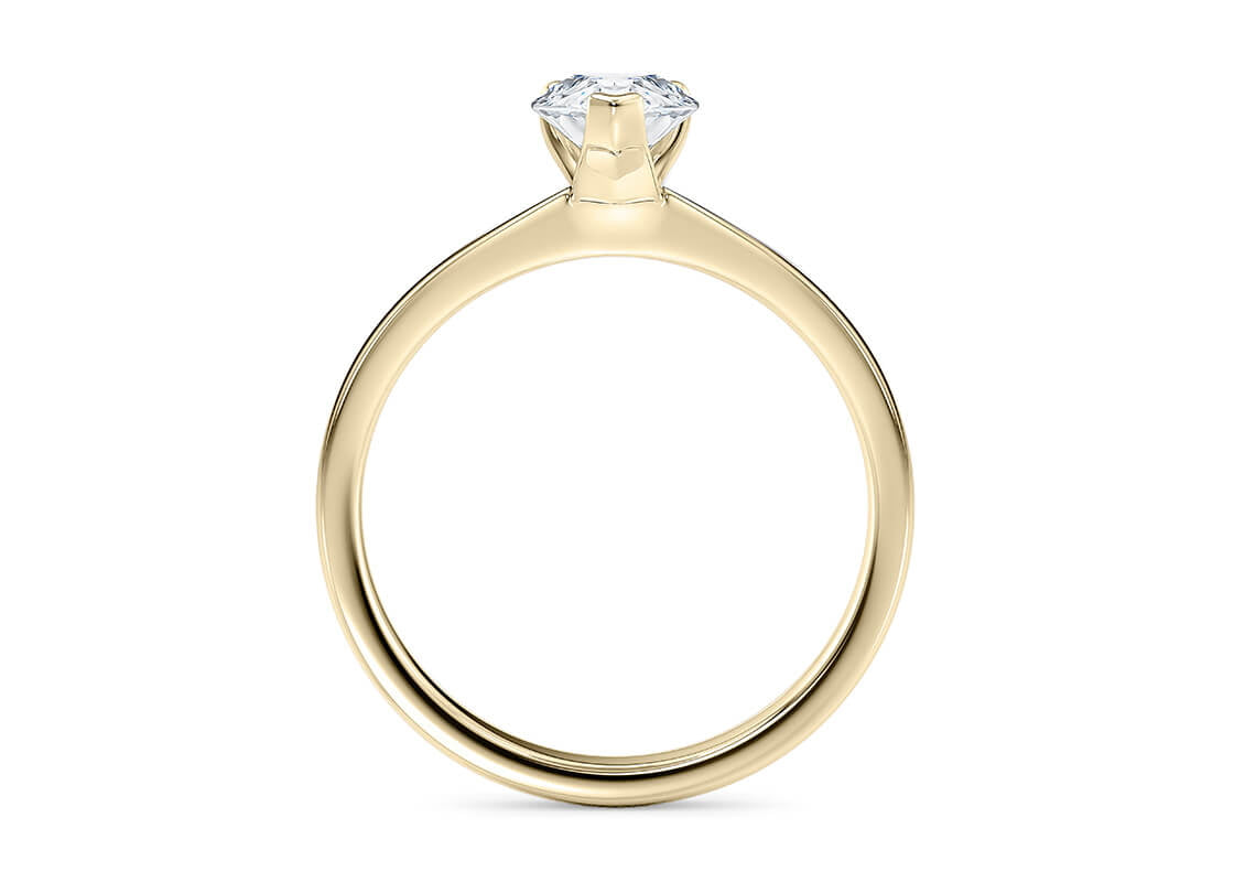 Delicacy Solitaire Yellow Gold 18k Pear Engagement Ring