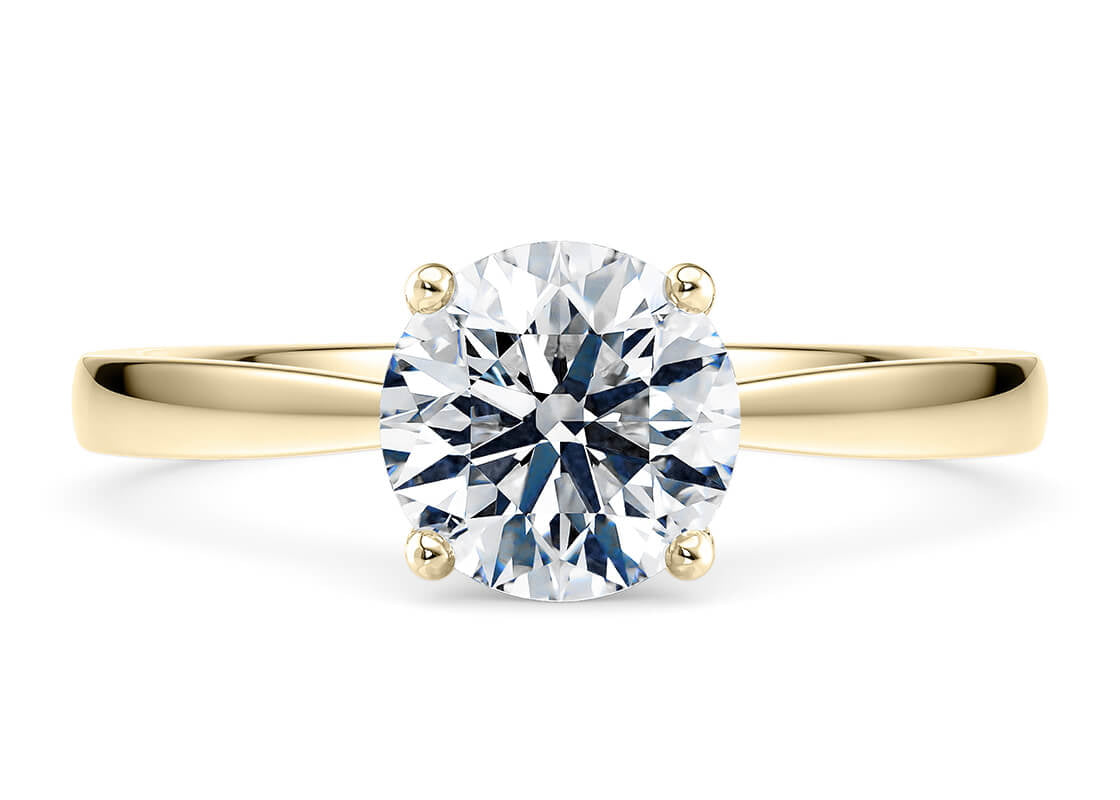 Delicacy Solitaire Yellow Gold 18k Round Engagement Ring