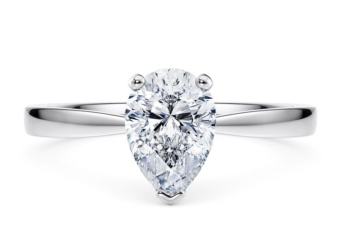 Delicacy Solitaire Platinum Pear Engagement Ring