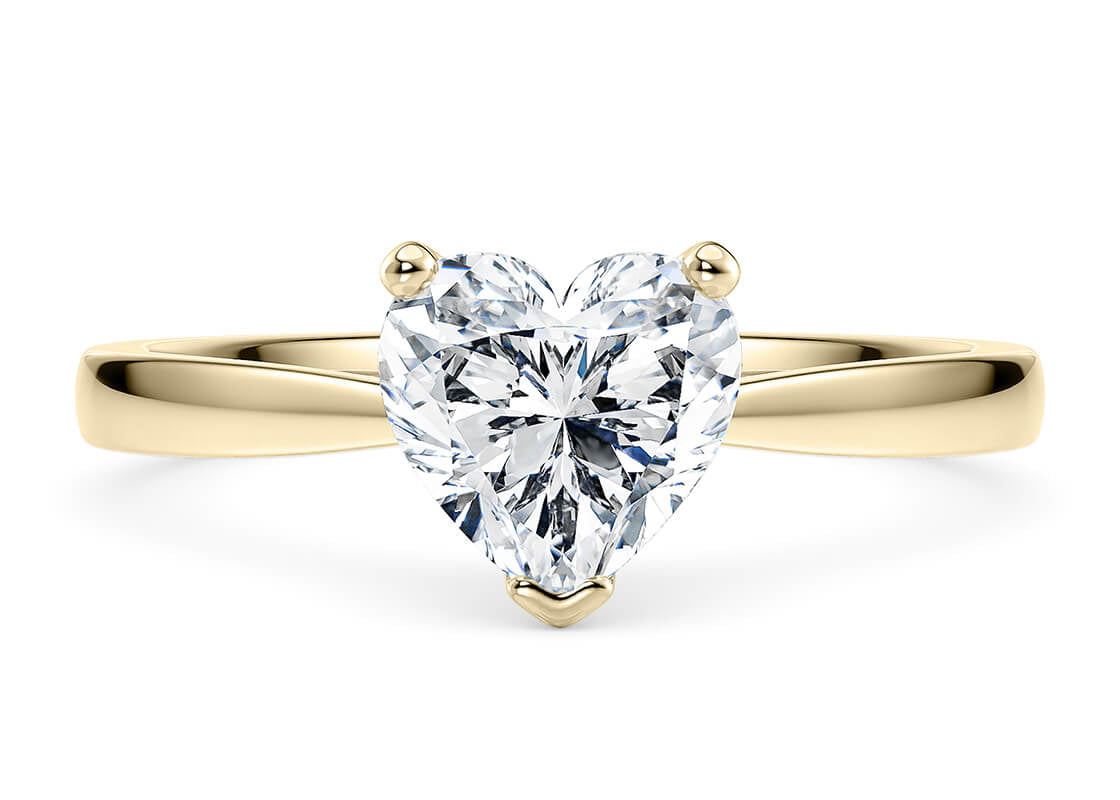 Delicacy Solitaire Yellow Gold 18k Heart Engagement Ring