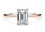 Delicacy Solitaire Rose Gold 18k Emerald Engagement Ring