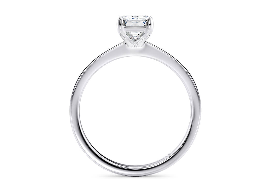 Delicacy Solitaire Platinum Emerald Engagement Ring