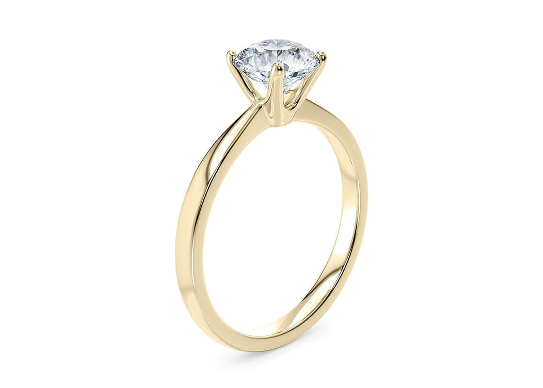 Delicacy Solitaire Yellow Gold 18k Round Engagement Ring