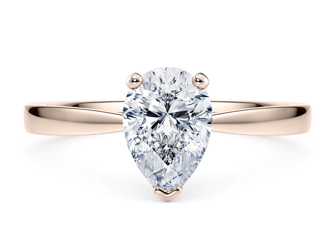 Delicacy Solitaire Rose Gold 18k Pear Engagement Ring
