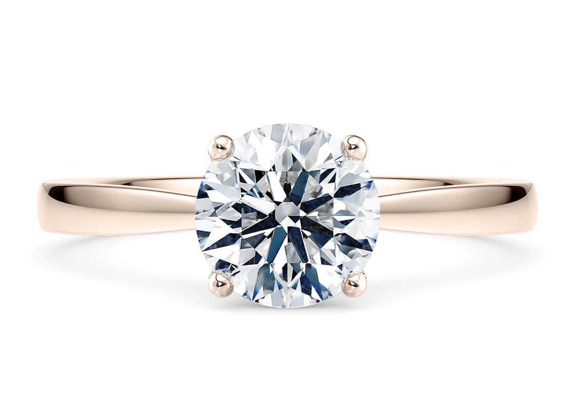 Delicacy Solitaire Rose Gold 18k Round Engagement Ring