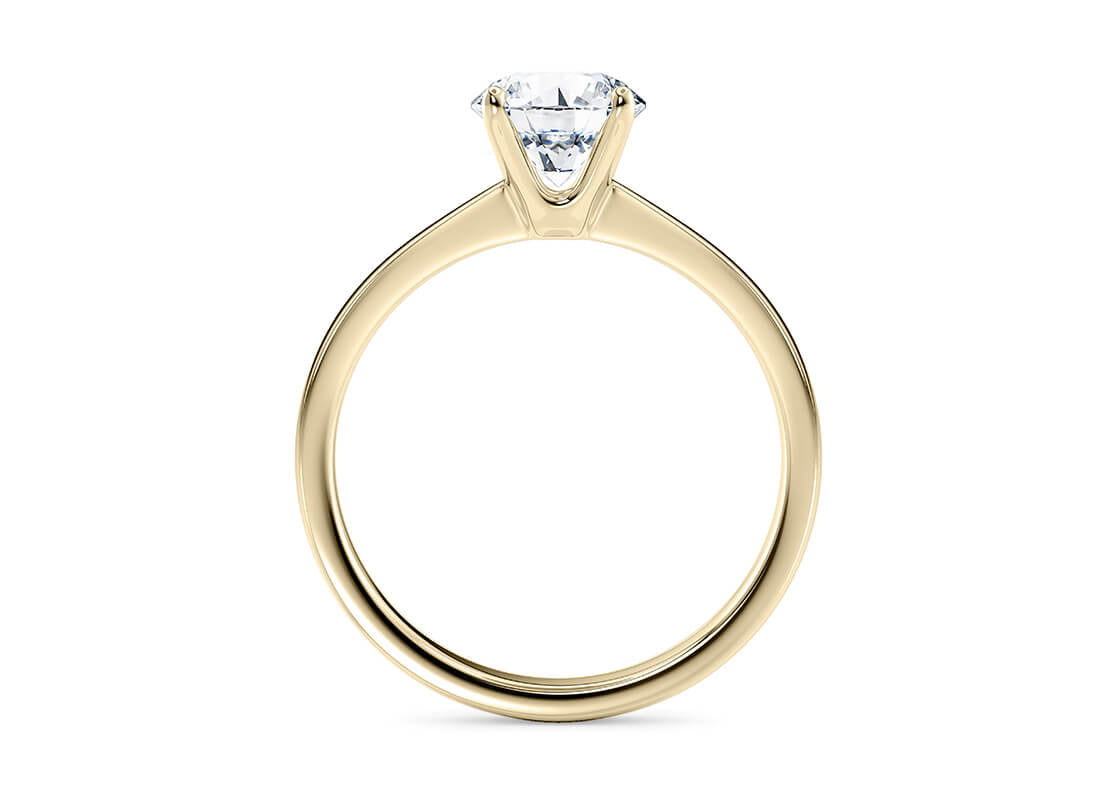 Delicacy Solitaire Yellow Gold 18k Round Engagement Ring