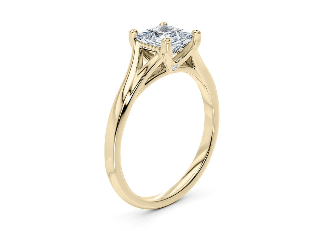 Hanover Solitaire Yellow Gold 18k Princess Engagement Ring