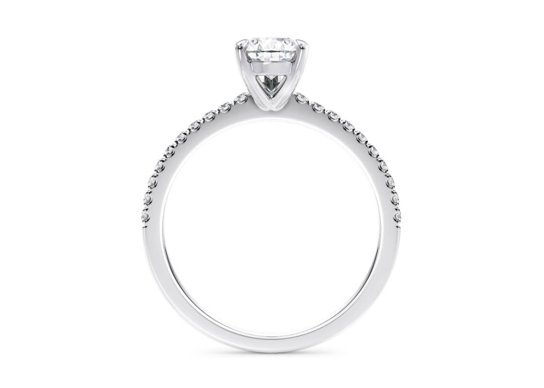 Aria Diamond Band White Gold 18k Pear Engagement Ring