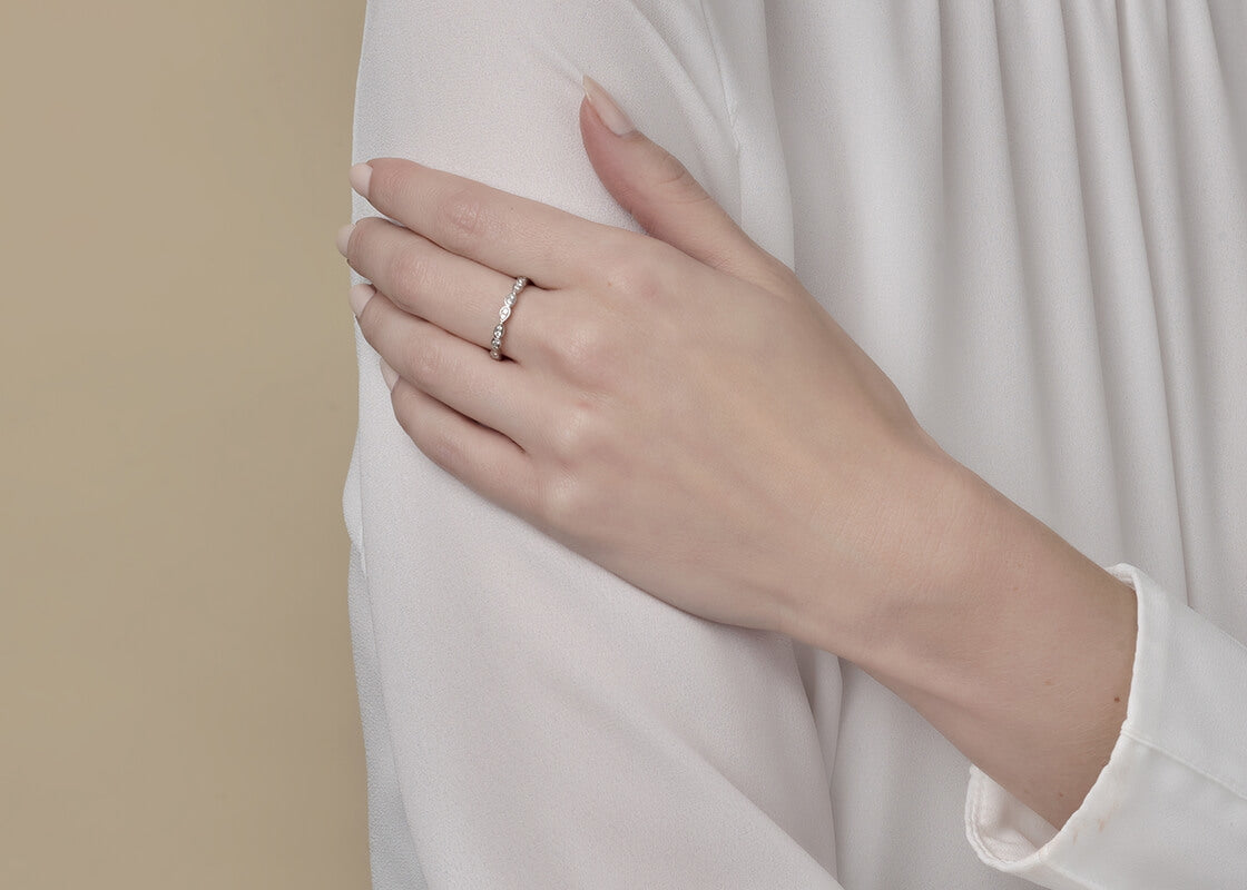 Primrose Rose Gold 18k Half Set Eternity Ring