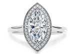 Minerva Halo Platinum Marquise Engagement Ring