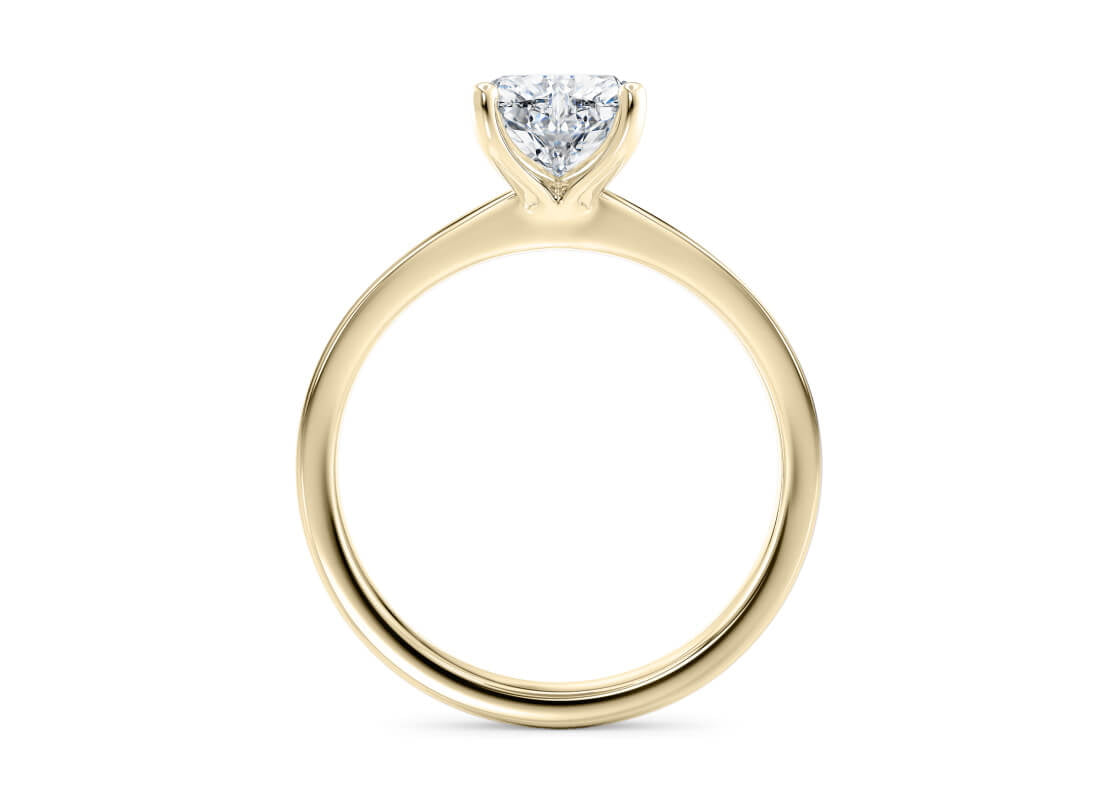 1477 Classic Solitaire Yellow Gold 18k Heart Engagement Ring