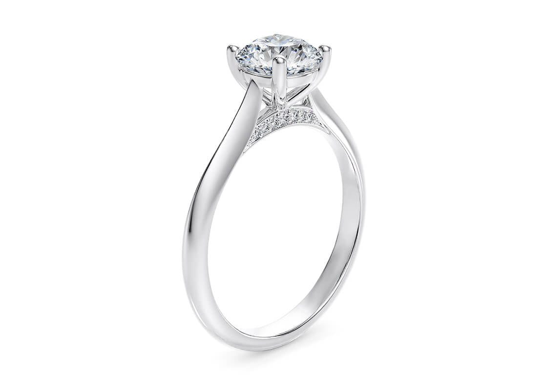 Iris Solitaire Platinum Round Engagement Ring