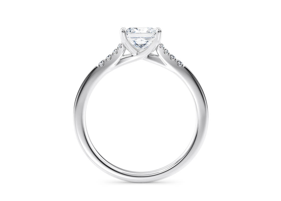 Thea Diamond Band Platinum Princess Engagement Ring