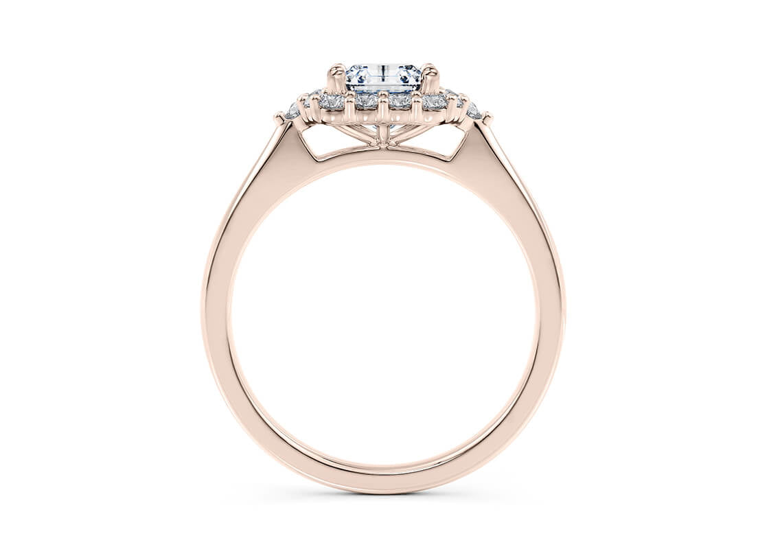 Hampstead Halo Rose Gold 18k Asscher Engagement Ring