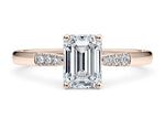 Thea Diamond Band Rose Gold 18k Emerald Engagement Ring