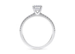 Aria Diamond Band Platinum Emerald Engagement Ring