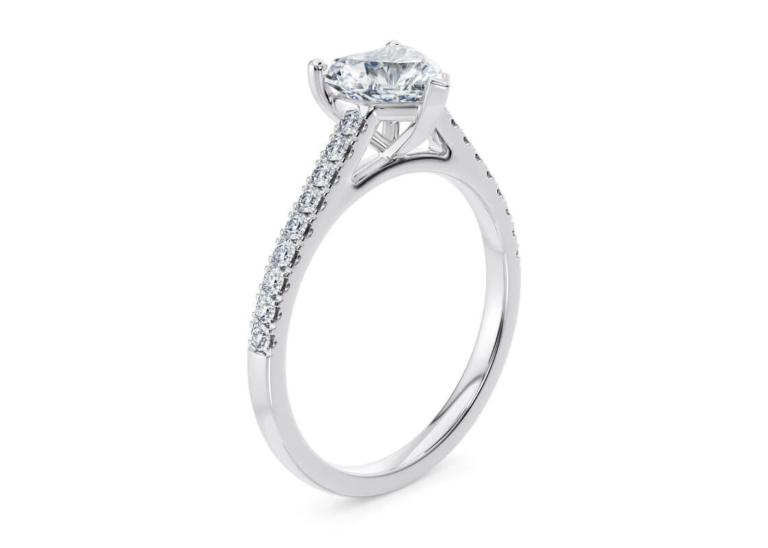 1477 Vintage Platinum Heart Engagement Ring