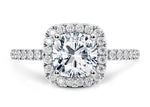 Isabella Halo Platinum Cushion Engagement Ring