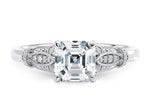 Jasmine Vintage Platinum Asscher Engagement Ring