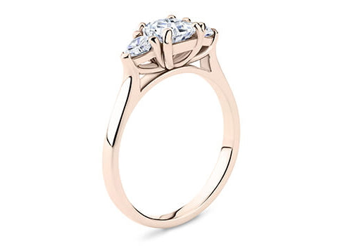 Barcelona Trilogy Rose Gold 18k Asscher Engagement Ring