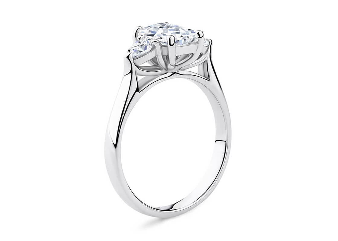 Barcelona Trilogy Platinum Radiant Engagement Ring