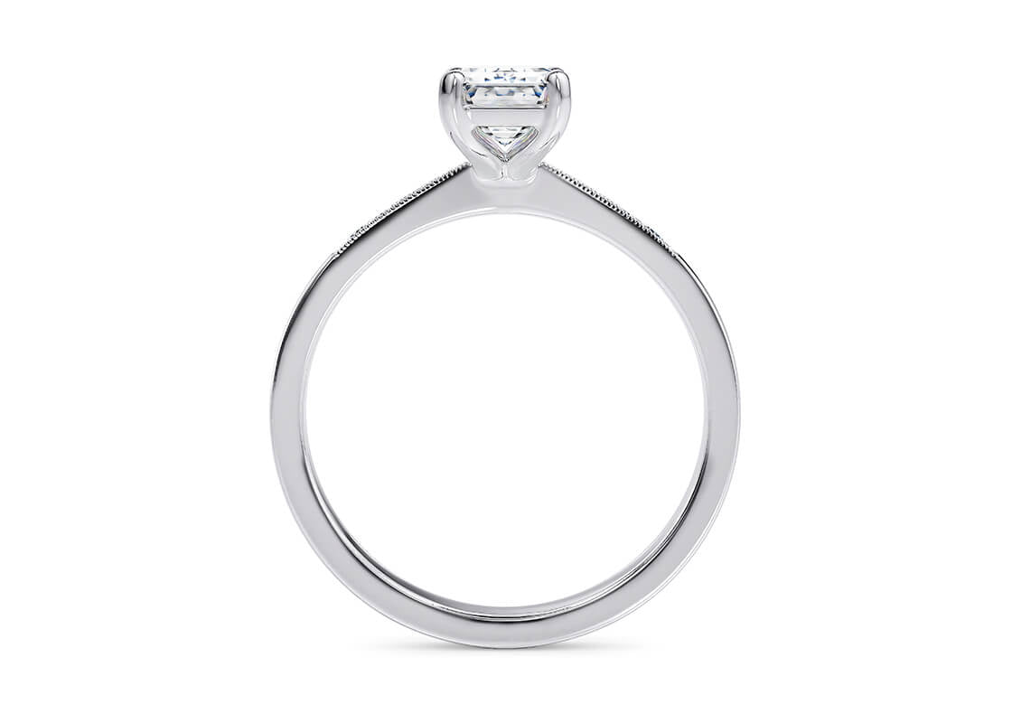 Delicacy Vintage Platinum Emerald Engagement Ring