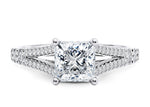 Oxford Diamond Band Platinum Princess Engagement Ring