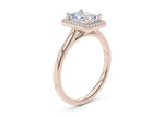 Minerva Halo Rose Gold 18k Radiant Engagement Ring