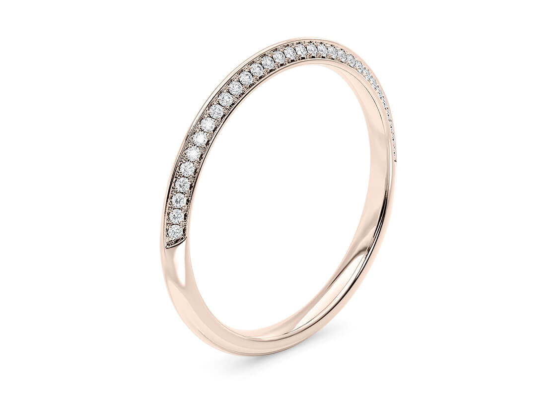 Olympia Rose Gold 18k Half Set Eternity Ring