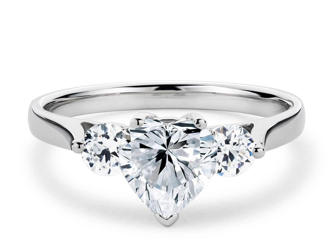 Roma Trilogy Platinum Heart Engagement Ring