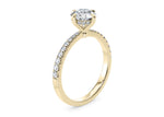 Asteria Compass Diamond Band Yellow Gold 18k Round Engagement Ring