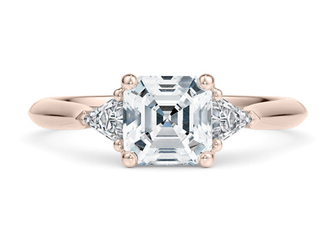 Paris Trilogy Rose Gold 18k Asscher Engagement Ring