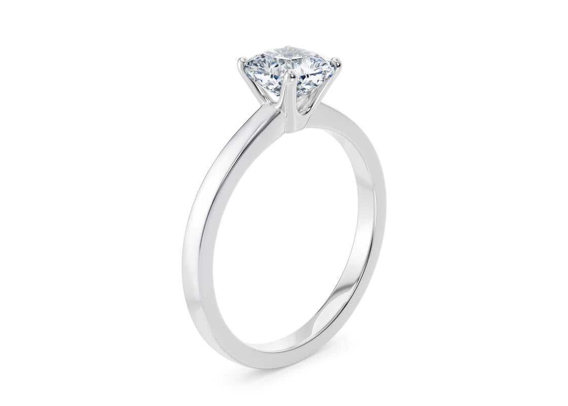 1477 Classic Solitaire Platinum Cushion Engagement Ring