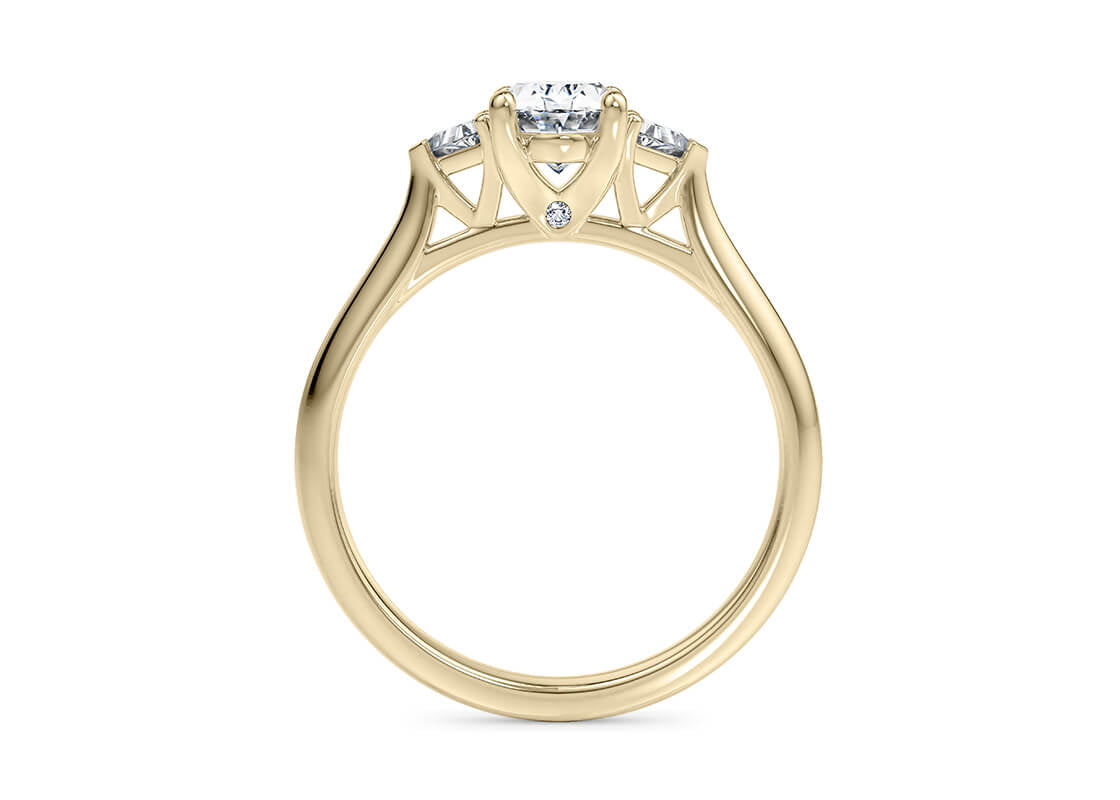 Paris Trilogy Yellow Gold 18k Oval Engagement Ring