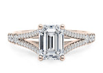 Oxford Diamond Band Rose Gold 18k Emerald Engagement Ring
