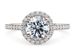 Aphrodite Halo Rose Gold 18k Round Engagement Ring