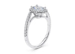 Kew Halo Platinum Radiant Engagement Ring
