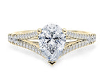 Oxford Diamond Band Yellow Gold 18k Pear Engagement Ring