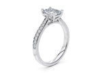 Victoria Diamond Band Platinum Emerald Engagement Ring