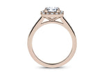 Zelda Halo Rose Gold 18k Asscher Engagement Ring