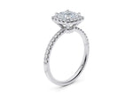 Isabella Halo Platinum Cushion Engagement Ring