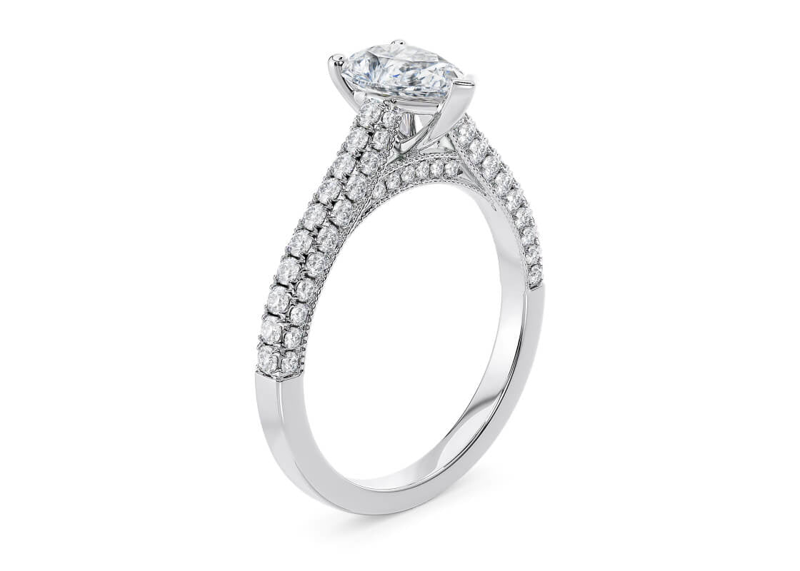 Bloomsbury Vintage Platinum Pear Engagement Ring