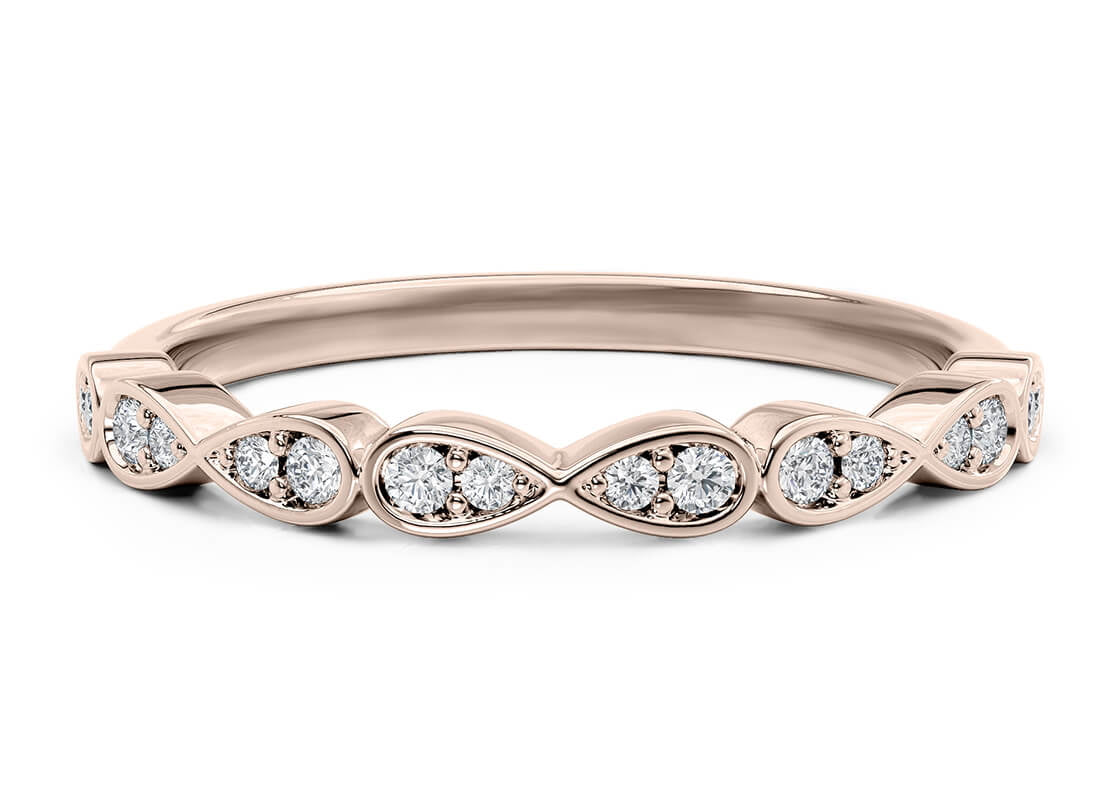 Primrose Rose Gold 18k Half Set Eternity Ring