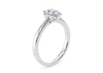 Thea Diamond Band Platinum Pear Engagement Ring