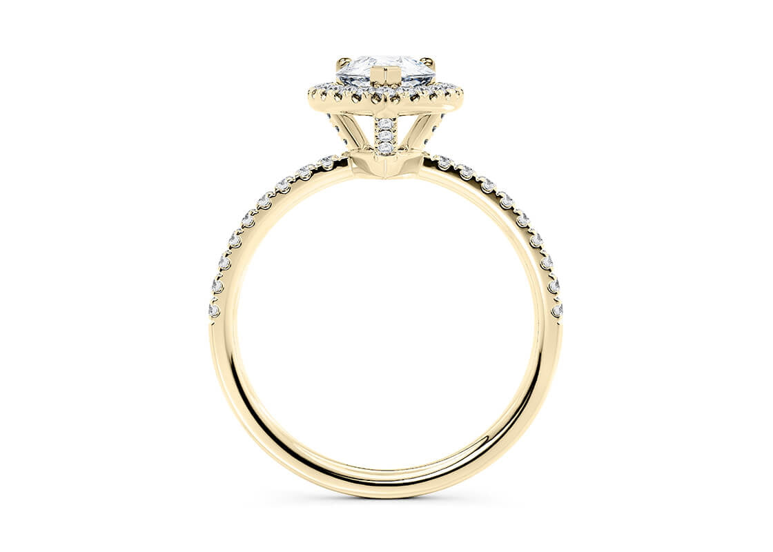 Isabella Halo Yellow Gold 18k Pear Engagement Ring