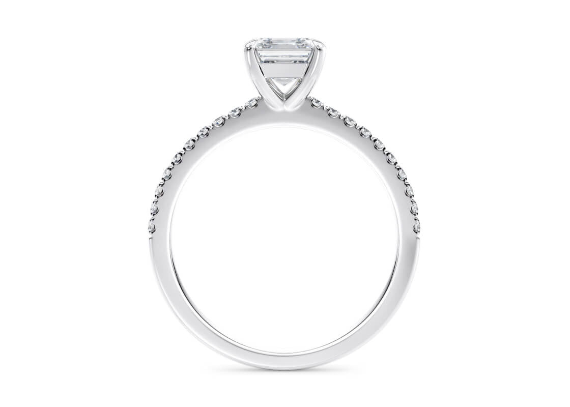 Aria Diamond Band Platinum Asscher Engagement Ring