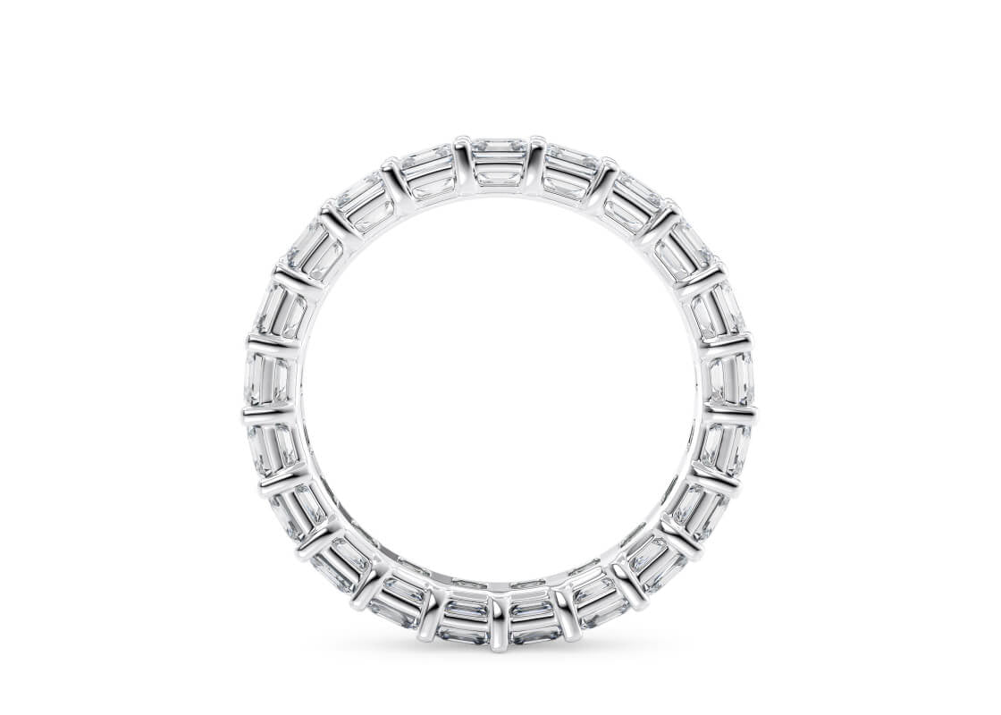 Regent Asscher Full Set White Gold 18k Lab Grown Eternity Ring